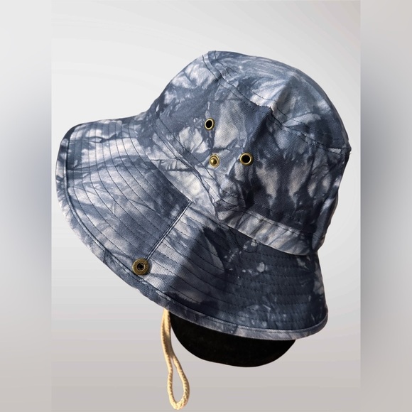 NWOT Summer Unisex Blue Camouflage Outdoor Fishing Boonie Hat Wide Brim OS - Picture 5 of 12